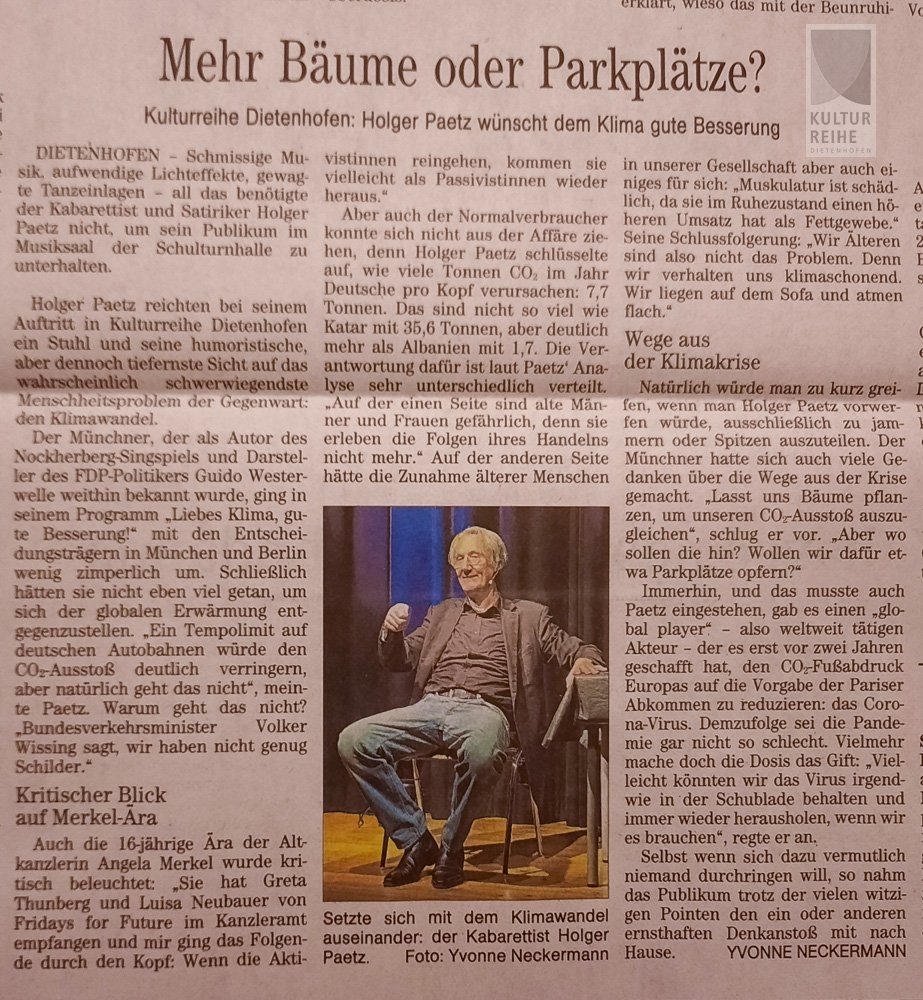 Holger Paetz - Liebes Klima, Gute Besserung!