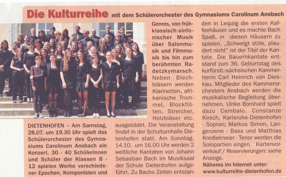 BK - Schülerkonzert Carolinum Ansbach